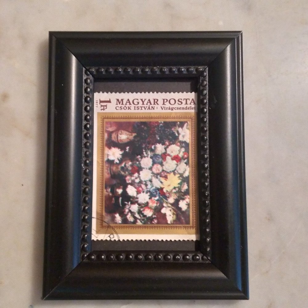 Framed Stamp Art - Floral Arrangement